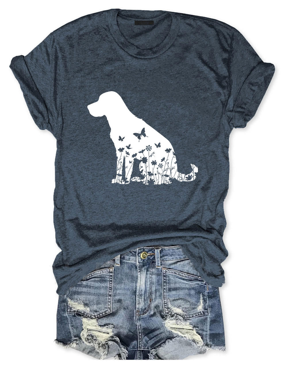 Floral Labrador Mom Funny T-shirt