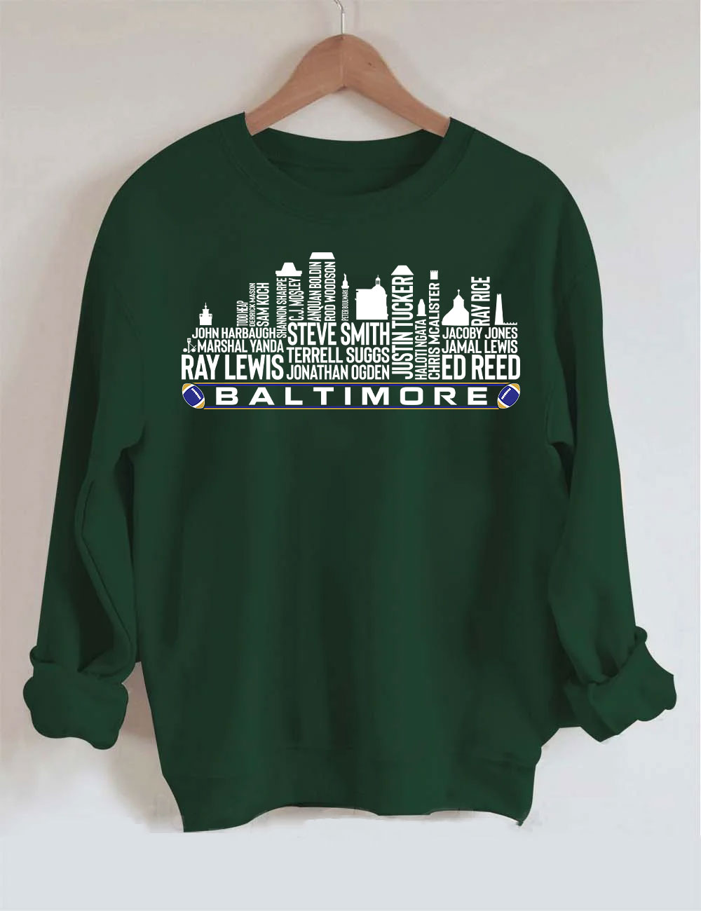 Baltimore Football Team All Time Legends Sweatshirt