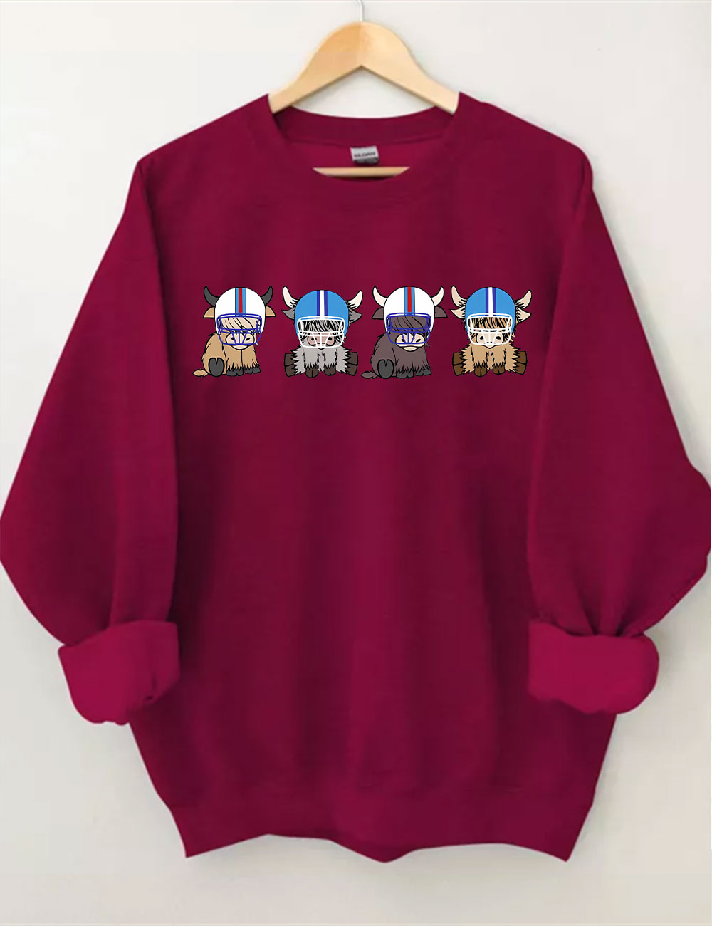 Tennessee Highland Cow Football Sweatshirt