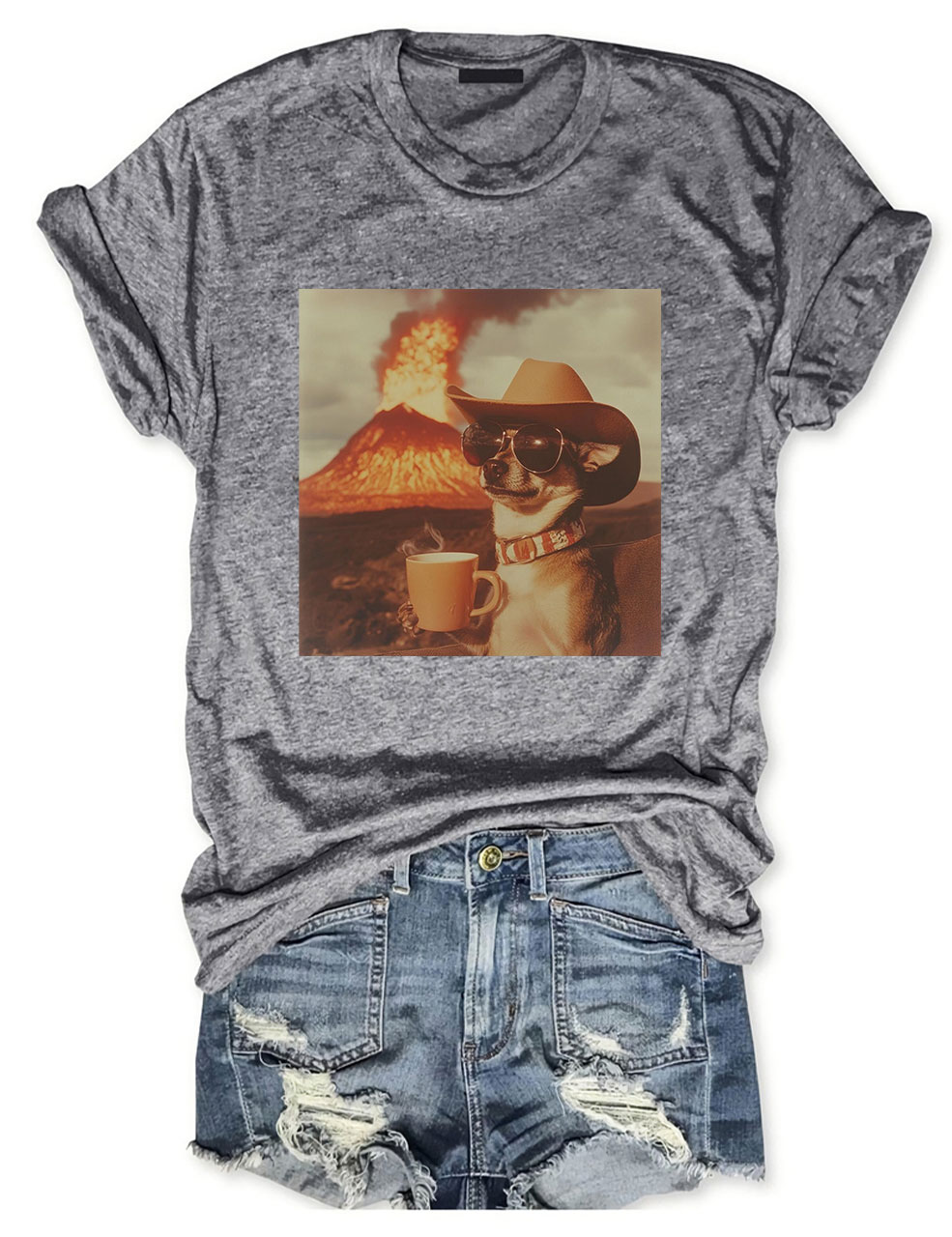 Chihuahua Dog Volcano T-shirt