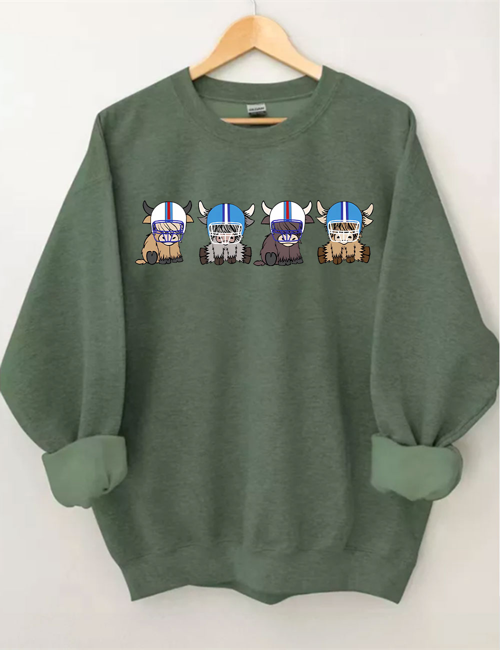 Tennessee Highland Cow Football Sweatshirt