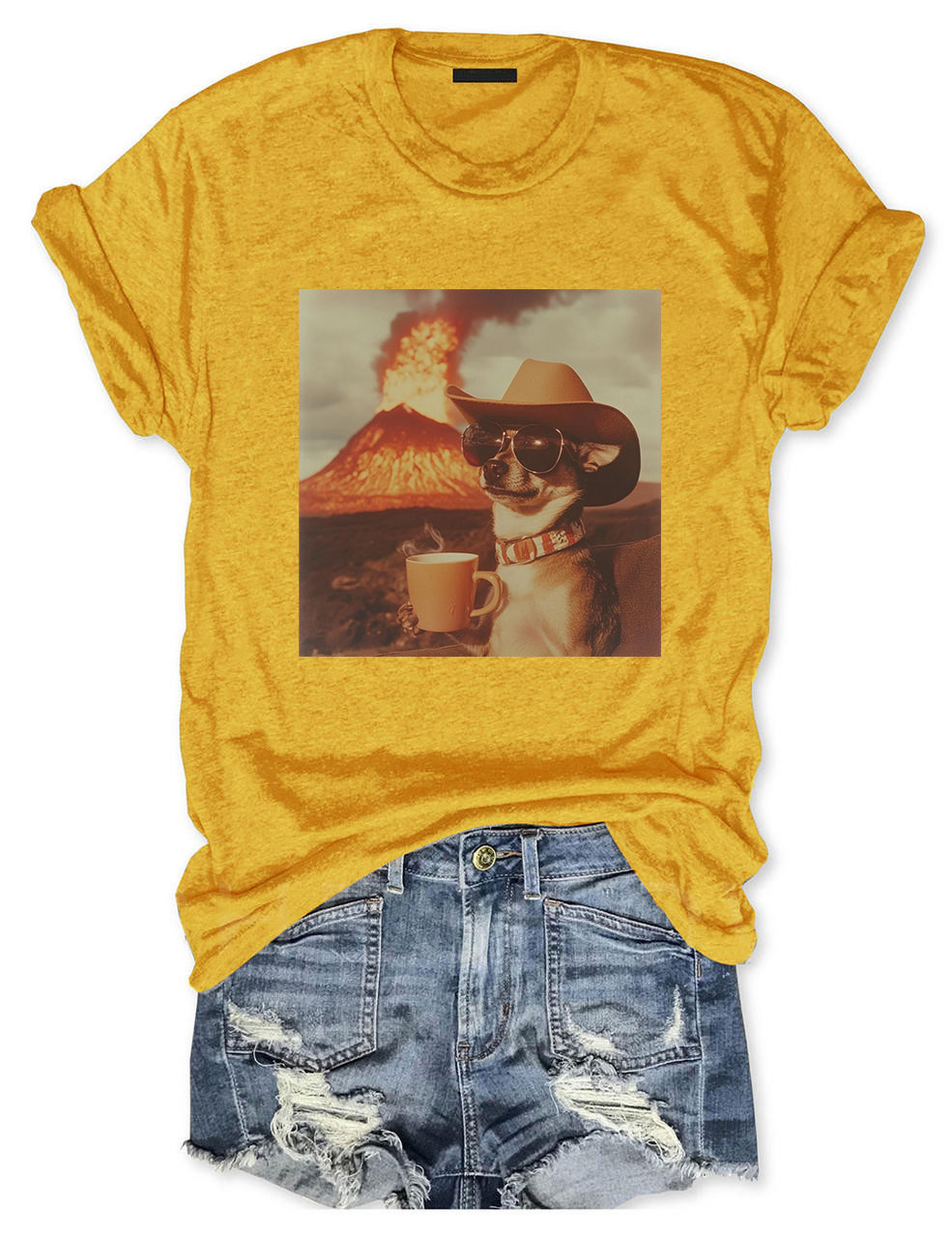 Chihuahua Dog Volcano T-shirt