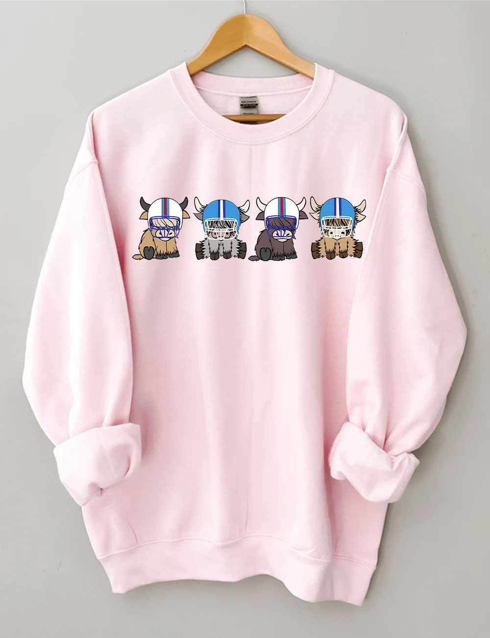 Tennessee Highland Cow Football Sweatshirt