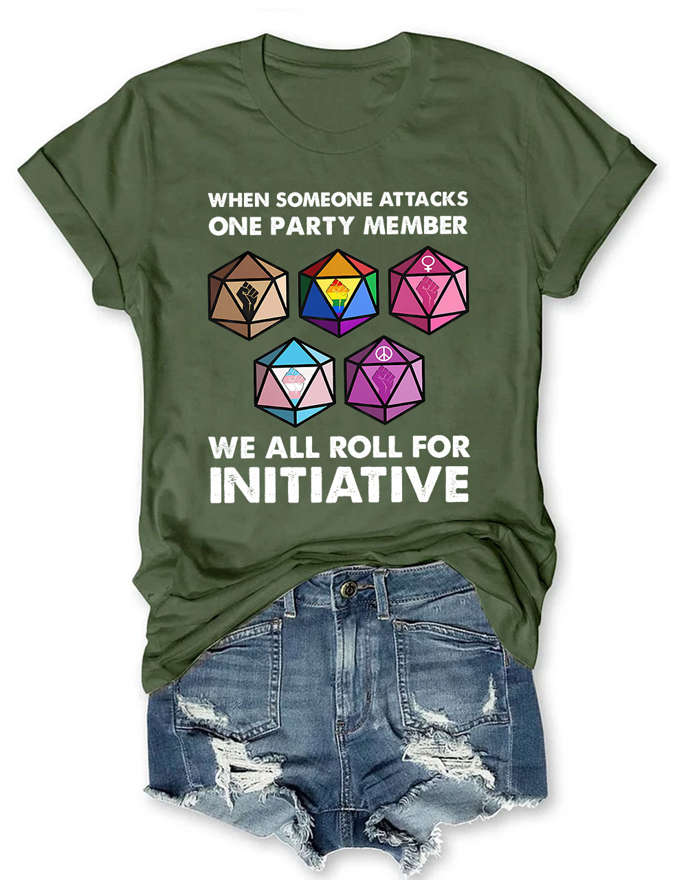 When Someone Attacks One Party Member We All Roll For Initiative T-shirt
