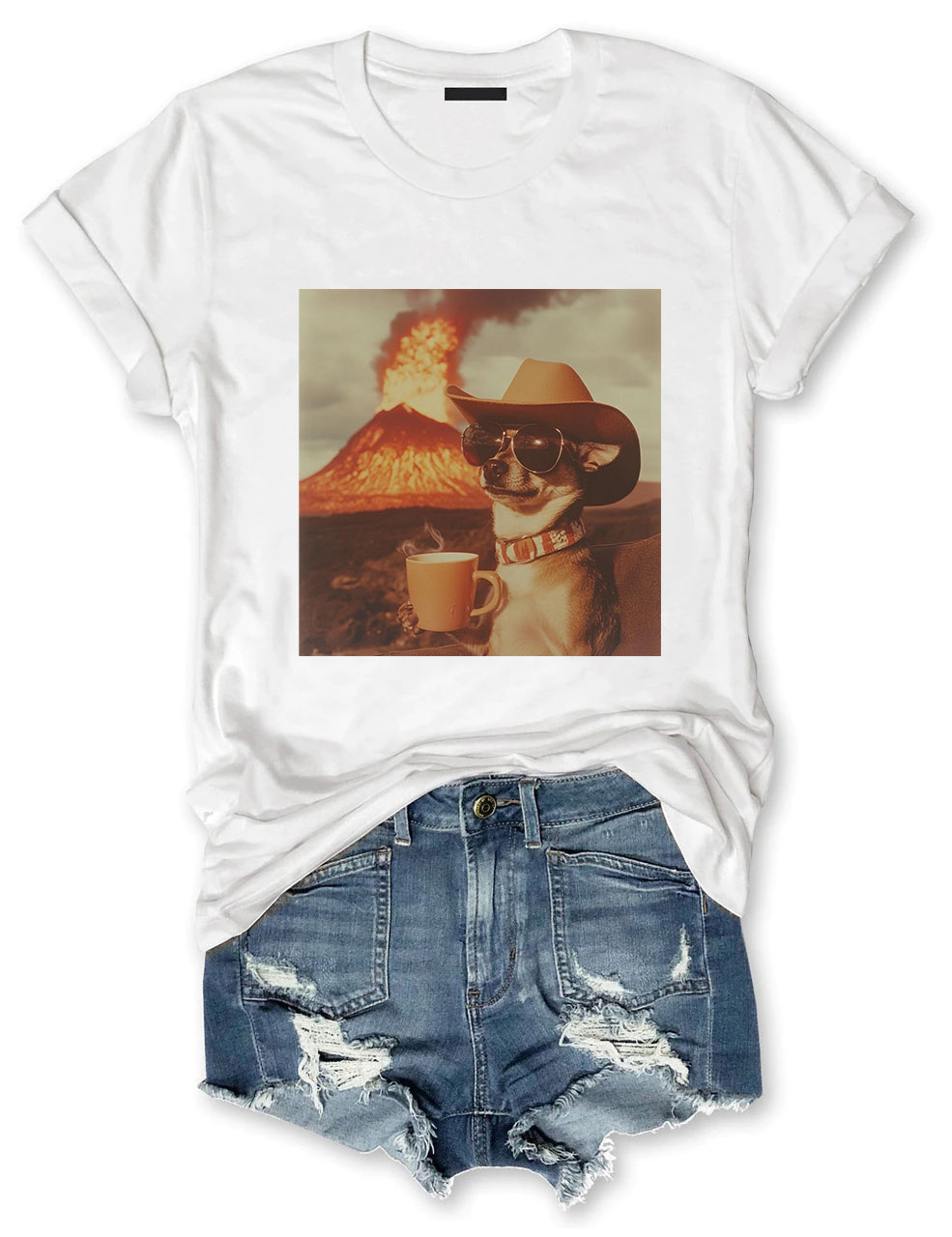 Chihuahua Dog Volcano T-shirt