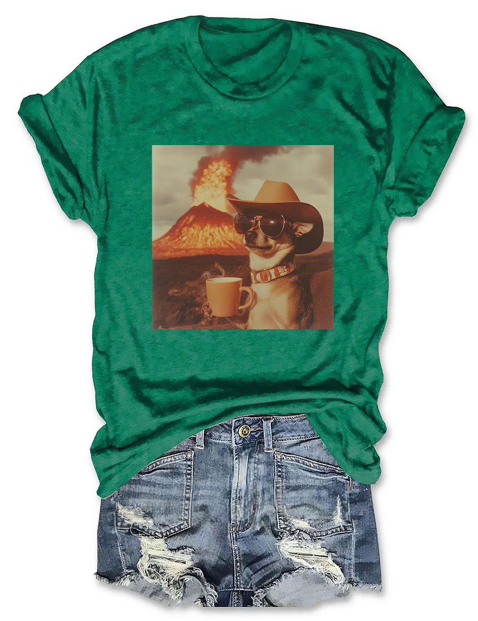 Chihuahua Dog Volcano T-shirt