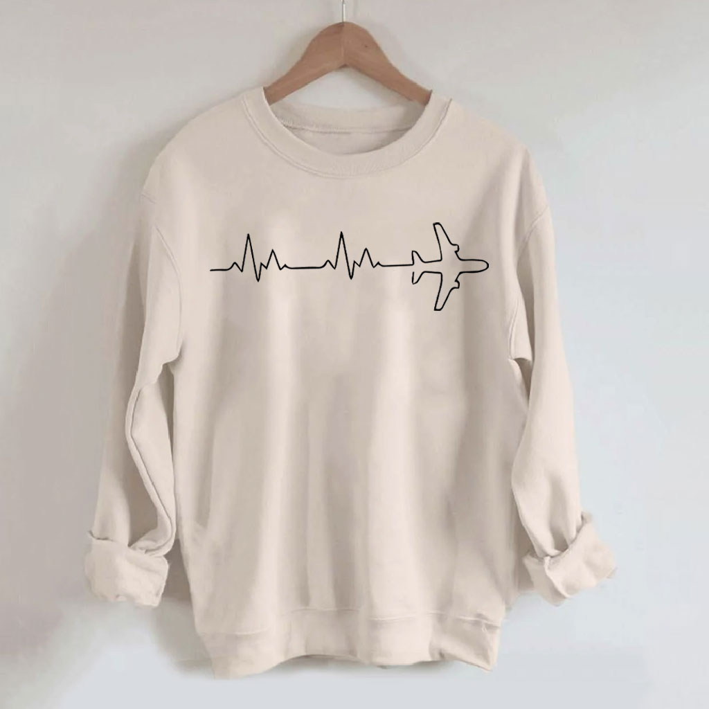 Airplane Pilot Heartbeat Sweatshirt