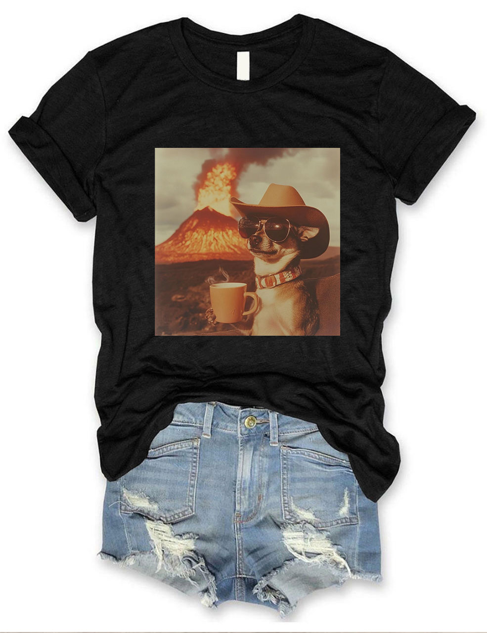 Chihuahua Dog Volcano T-shirt