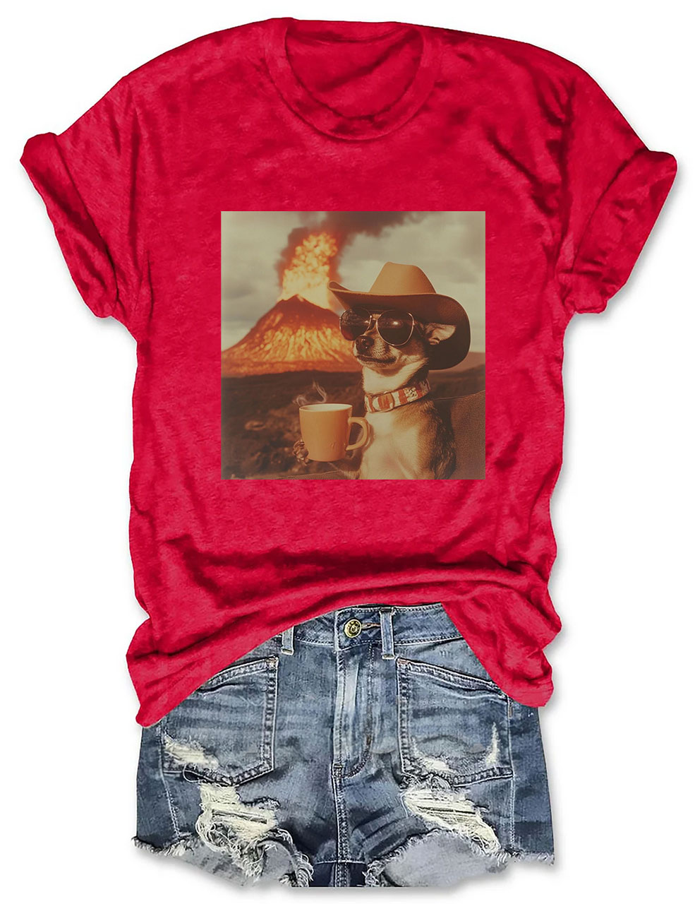 Chihuahua Dog Volcano T-shirt
