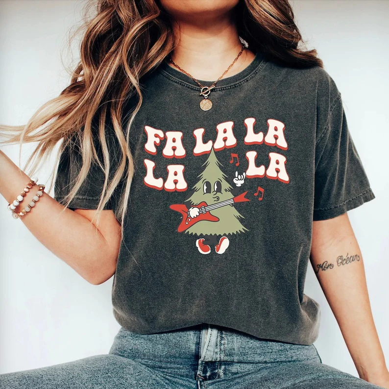 Retro Christmas Fa La La La T-Shirt
