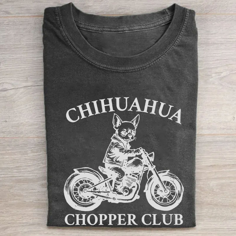 Chihuahua Chopper Club Funny Biker T-shirt