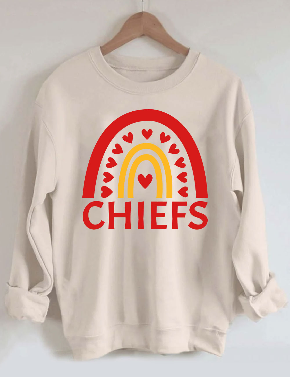Kansas City Chiefs Rainbow Football Sweatshirt