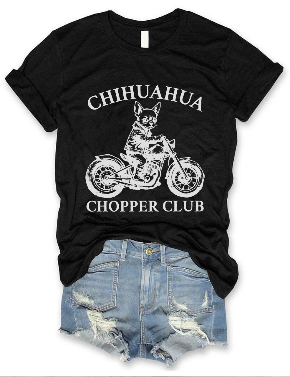 Chihuahua Chopper Club Funny Biker T-shirt