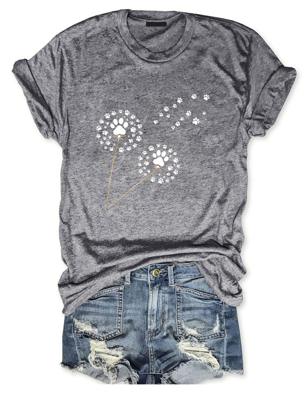 Paw Print Dandelion Funny T-shirt
