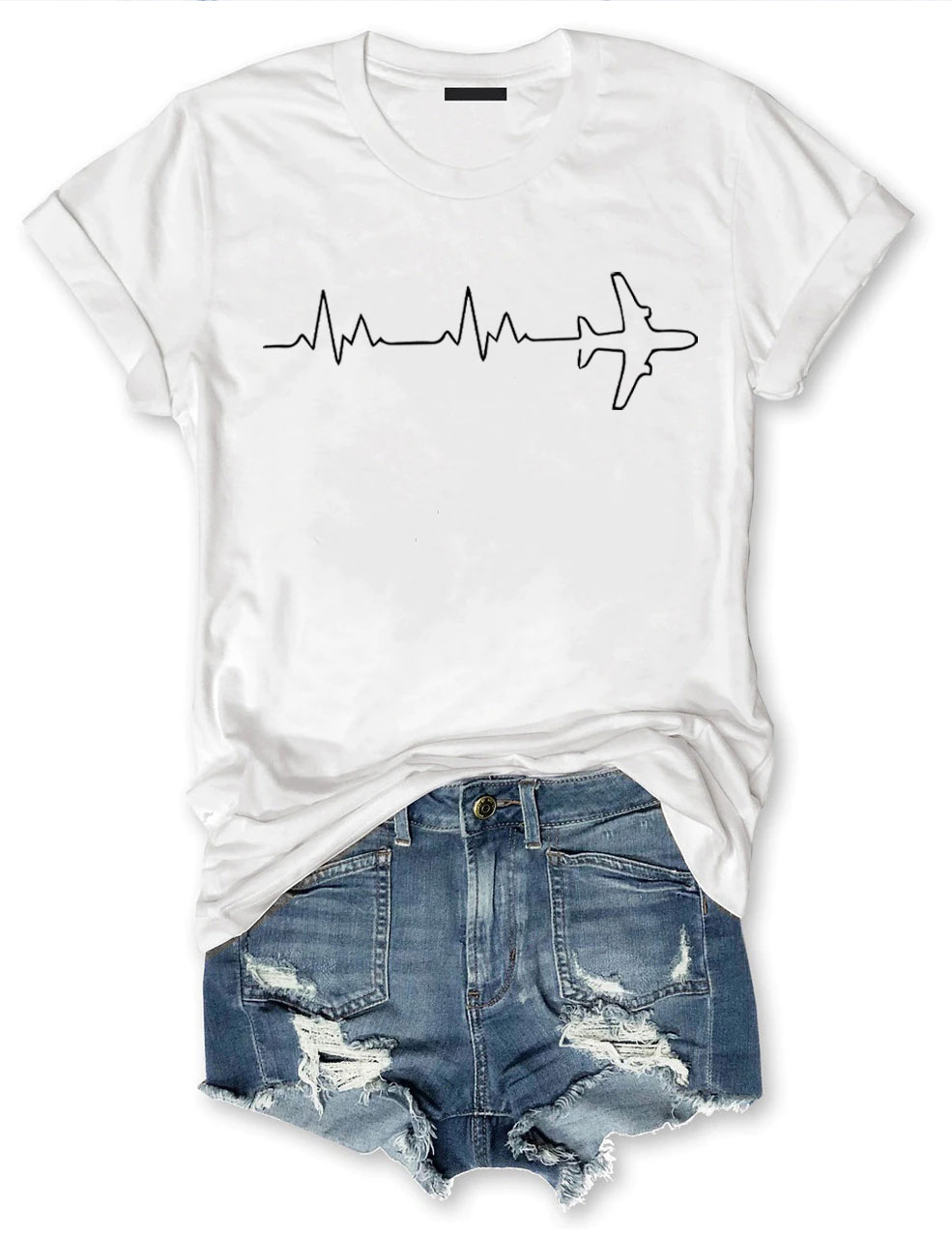 Airplane Pilot Heartbeat T-shirt