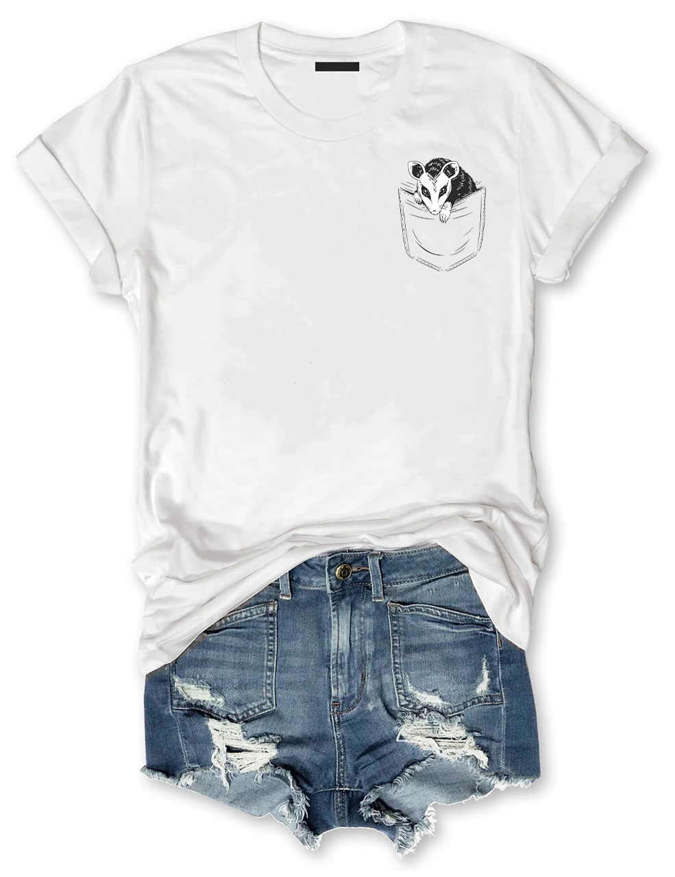 Cute Opossum Pocket T-shirt