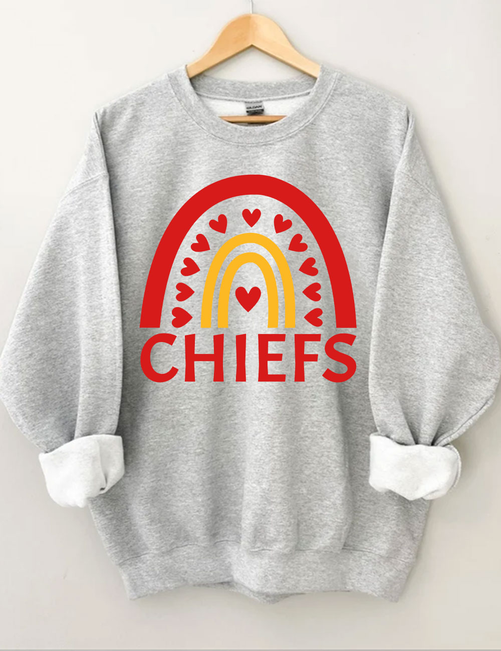 Kansas City Chiefs Rainbow Football Sweatshirt