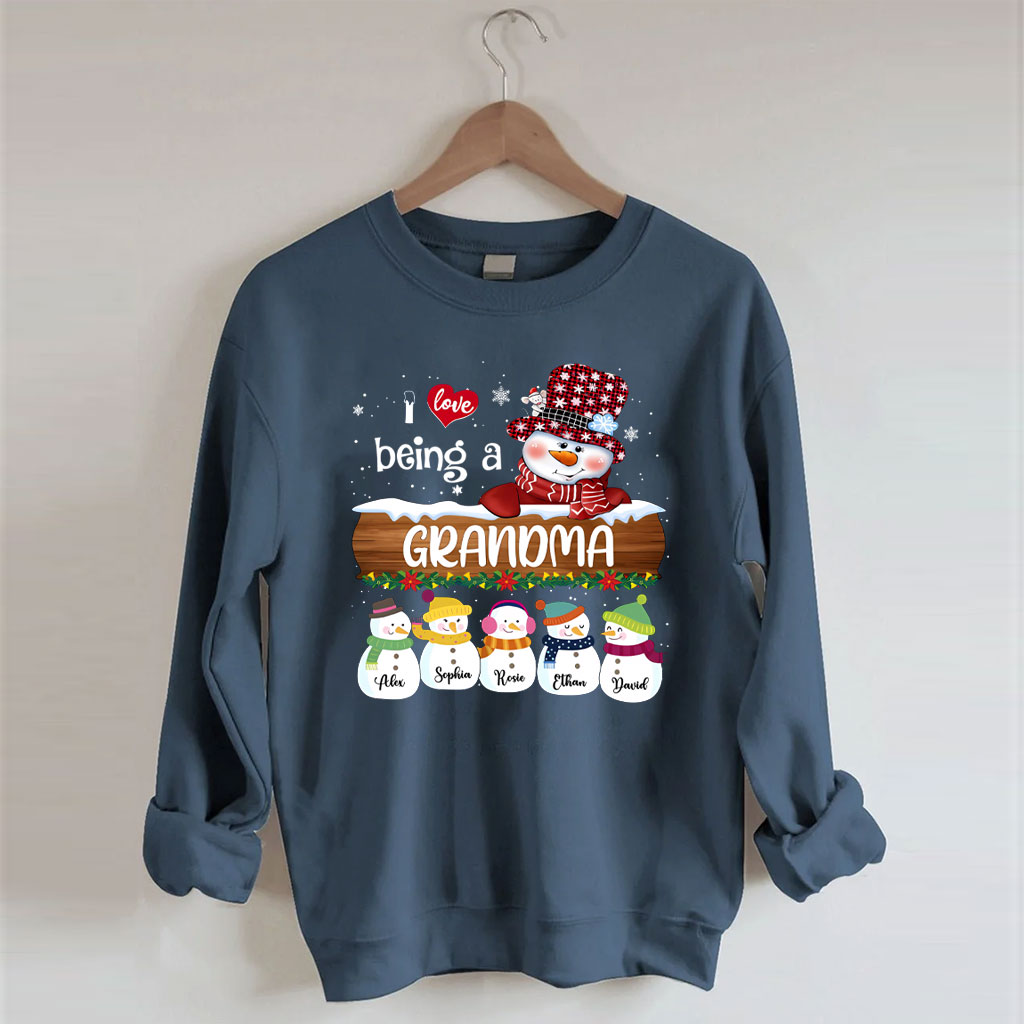 Personalized I Love Being Grandma Christmas Sweatshirt