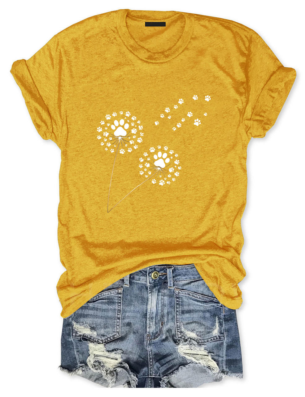 Paw Print Dandelion Funny T-shirt