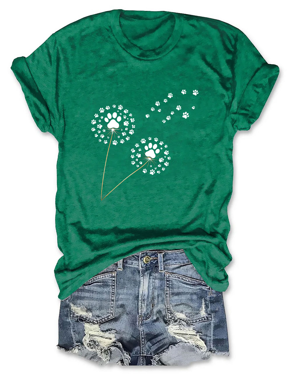 Paw Print Dandelion Funny T-shirt