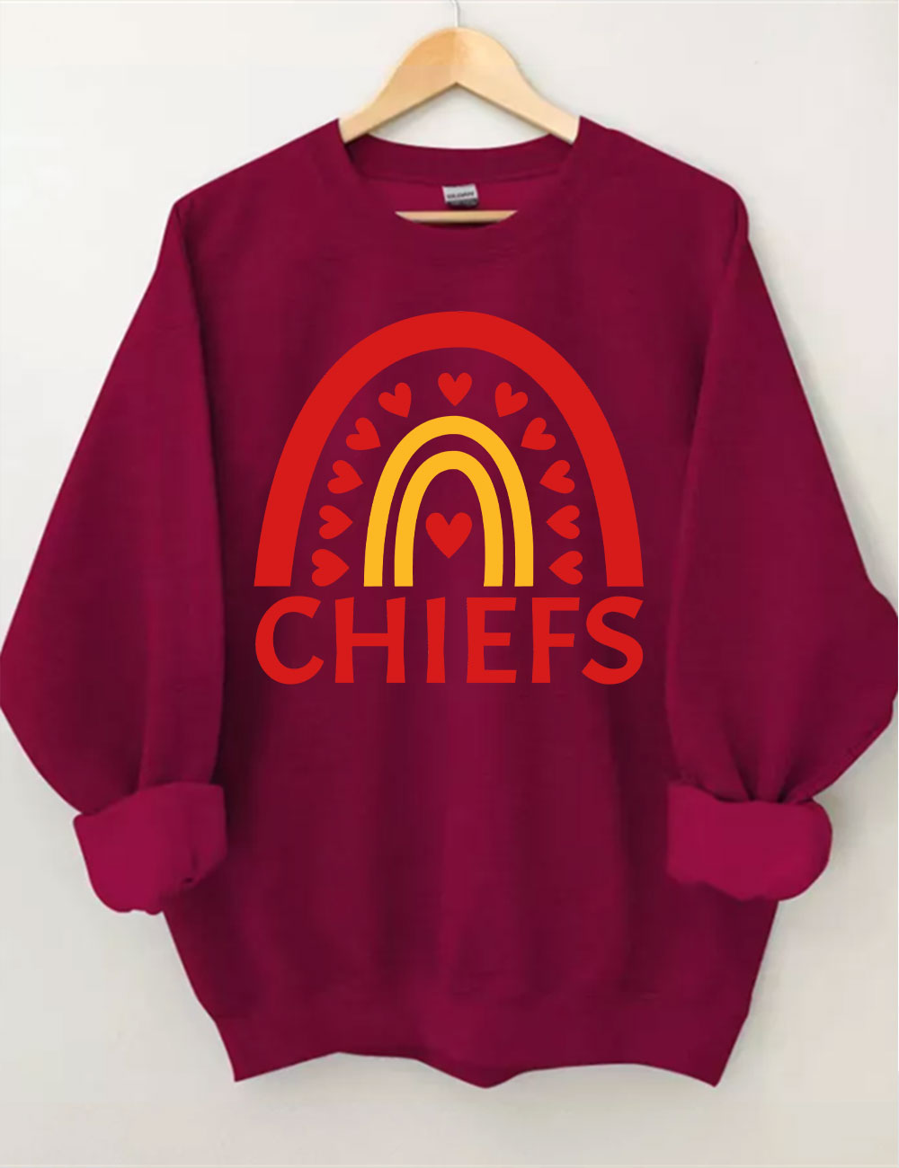 Kansas City Chiefs Rainbow Football Sweatshirt