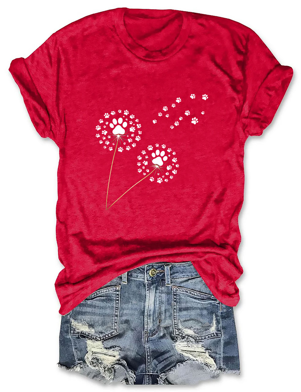 Paw Print Dandelion Funny T-shirt