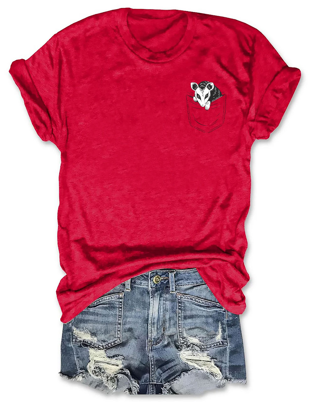 Cute Opossum Pocket T-shirt