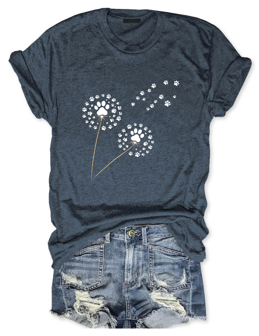 Paw Print Dandelion Funny T-shirt