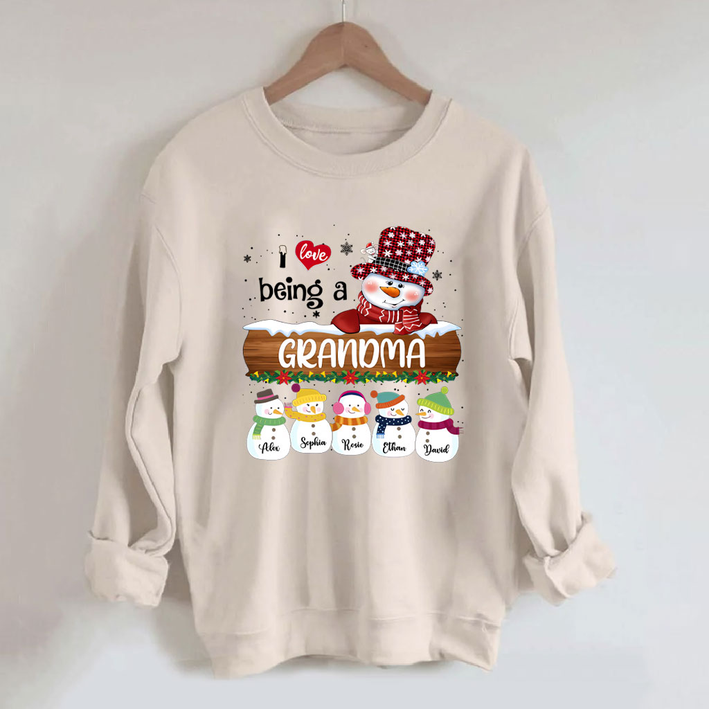 Personalized I Love Being Grandma Christmas Sweatshirt