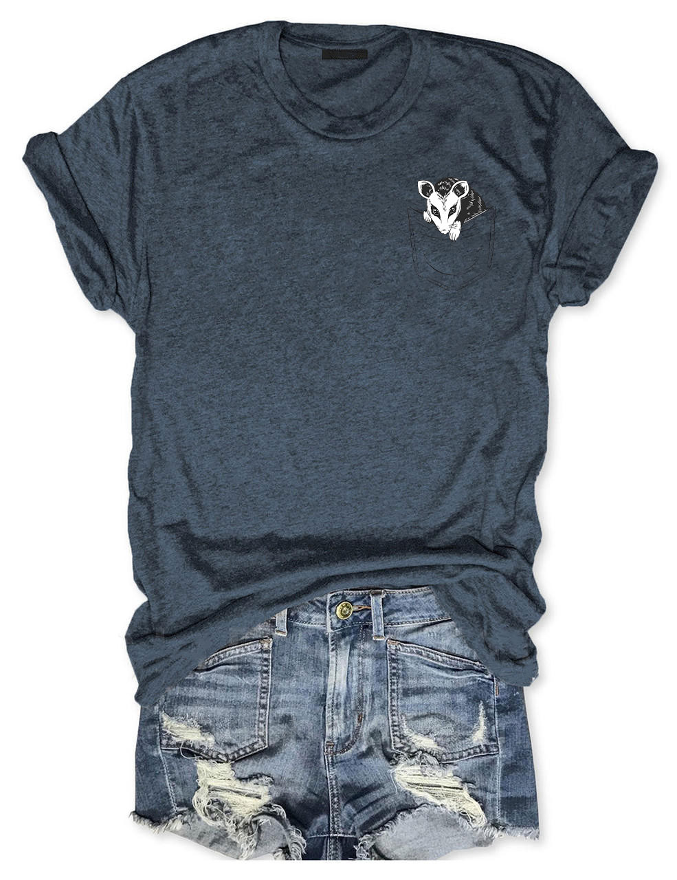Cute Opossum Pocket T-shirt