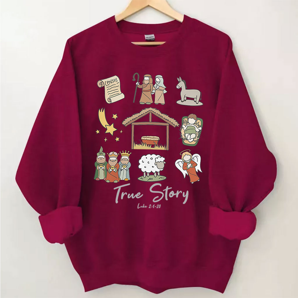 True Story Nativity Christmas Comfort Colors Sweatshirt