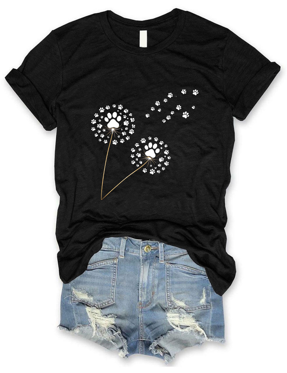 Paw Print Dandelion Funny T-shirt
