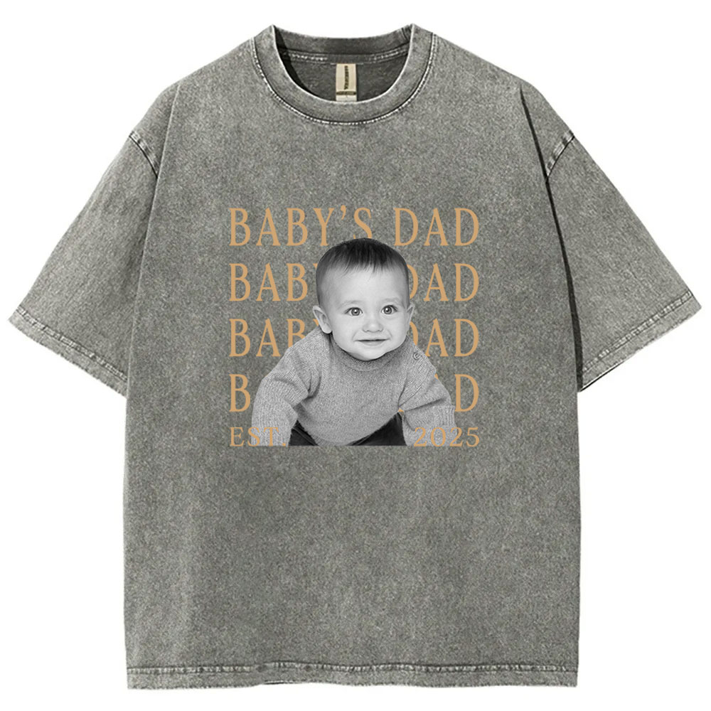 Custom Dad Vintage Photo Washed T-shirt