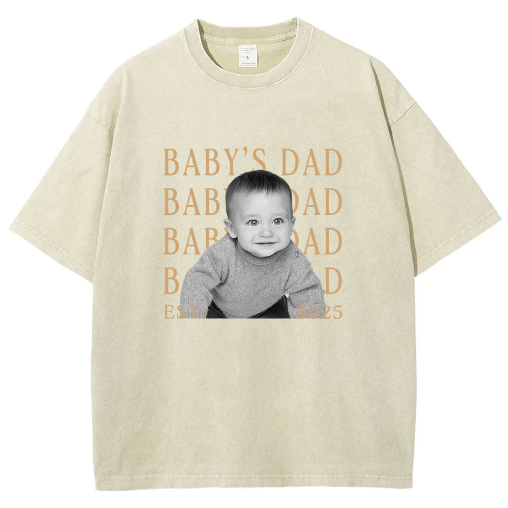 Custom Dad Vintage Photo Washed T-shirt