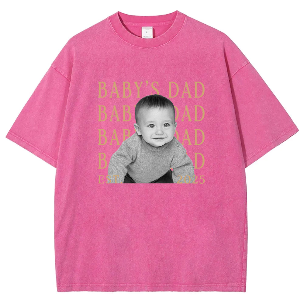 Custom Dad Vintage Photo Washed T-shirt