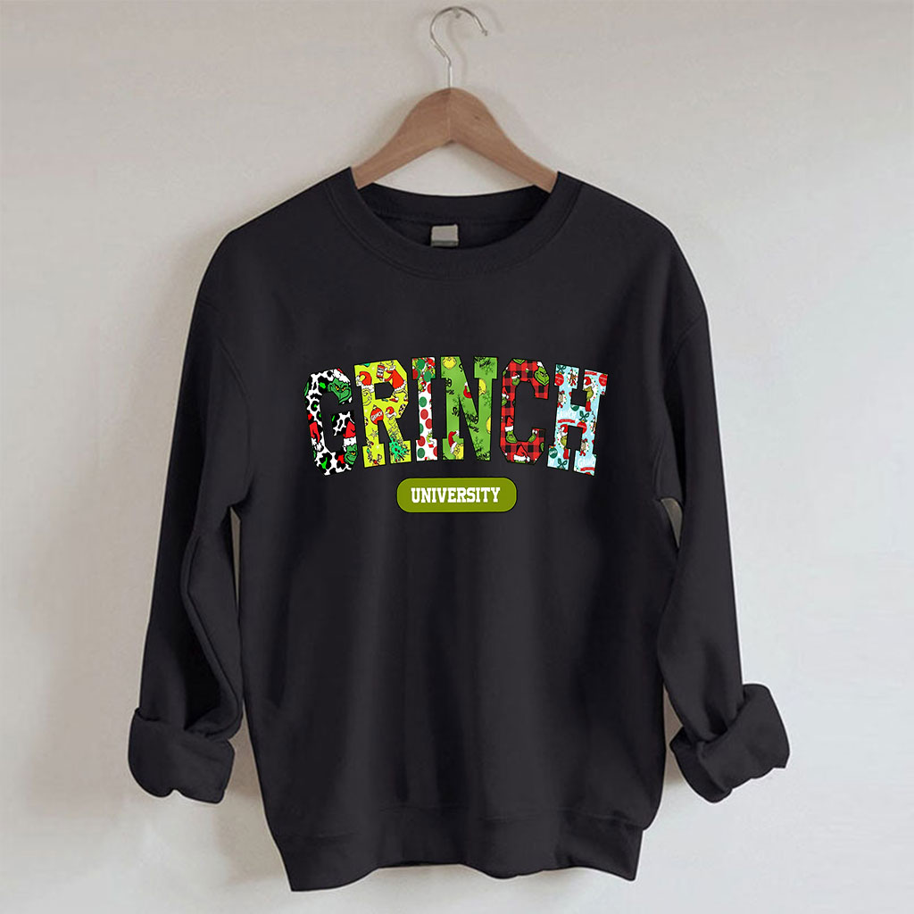 Grinch University Christmas Funny Sweatshirt