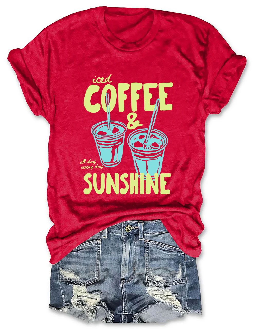Iced Coffee and Sunshine Funny T-shirt