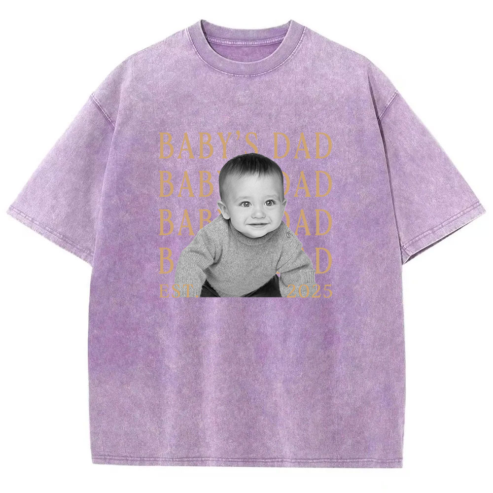 Custom Dad Vintage Photo Washed T-shirt