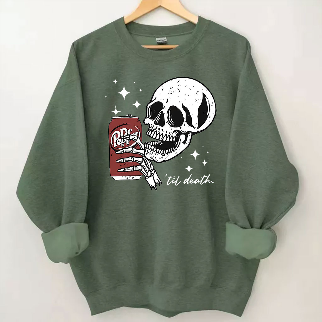 Till Death Dr. Pepper Skeleton Sweatshirt