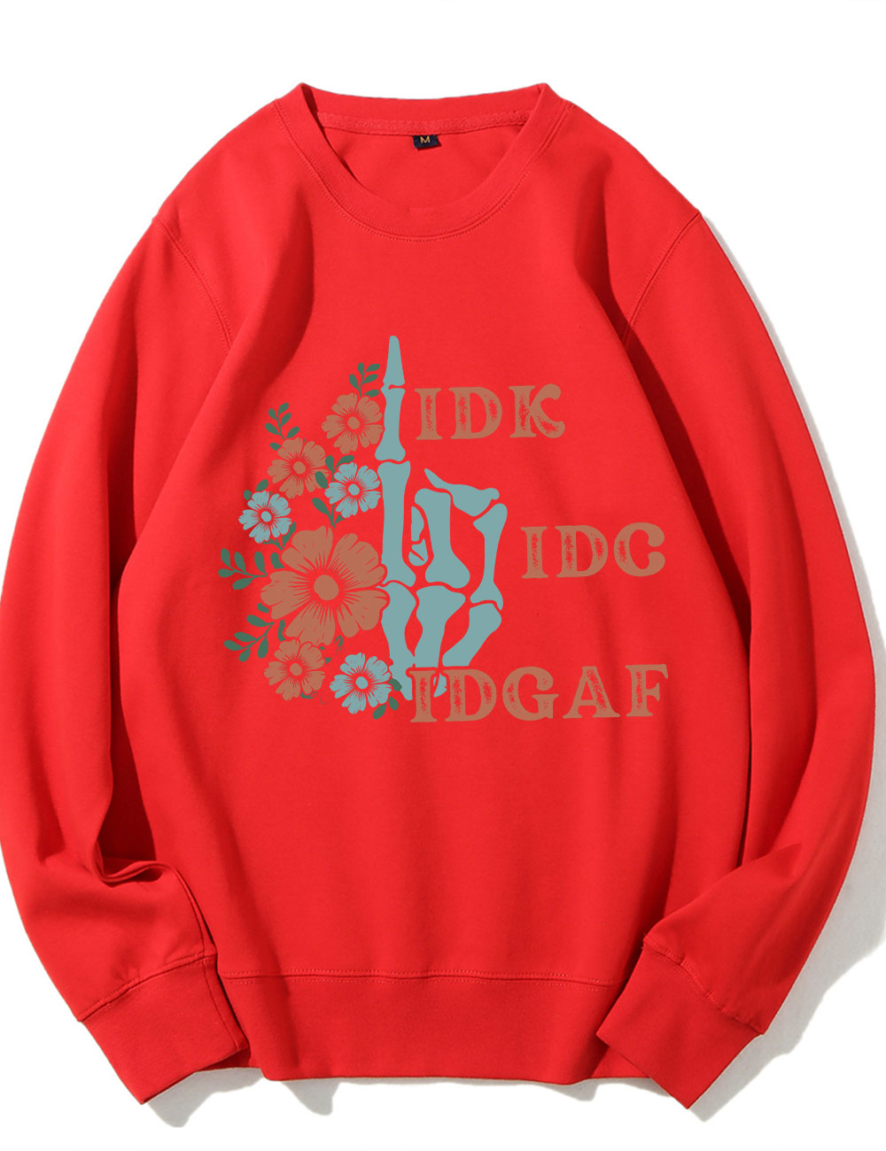 Retro Skeleton Hand IDGAF Sweatshirt