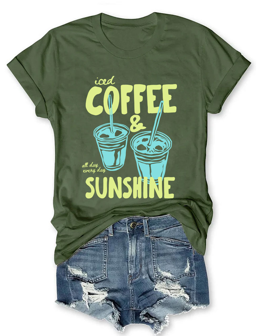 Iced Coffee and Sunshine Funny T-shirt