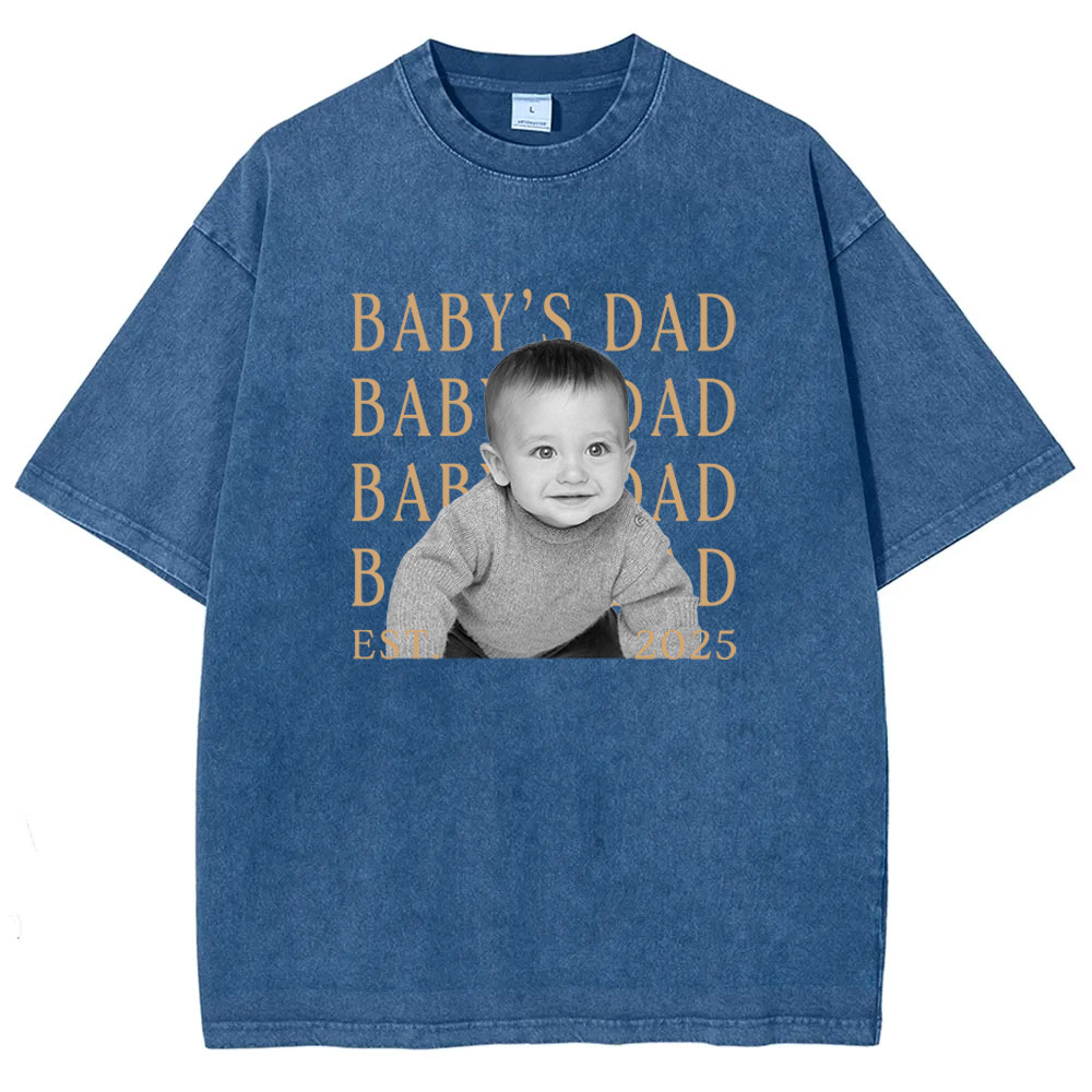 Custom Dad Vintage Photo Washed T-shirt