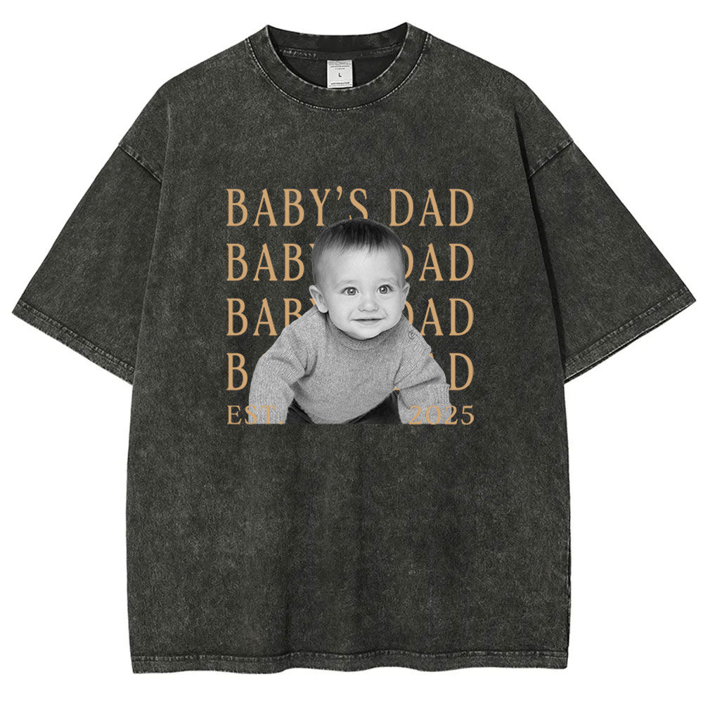 Custom Dad Vintage Photo Washed T-shirt