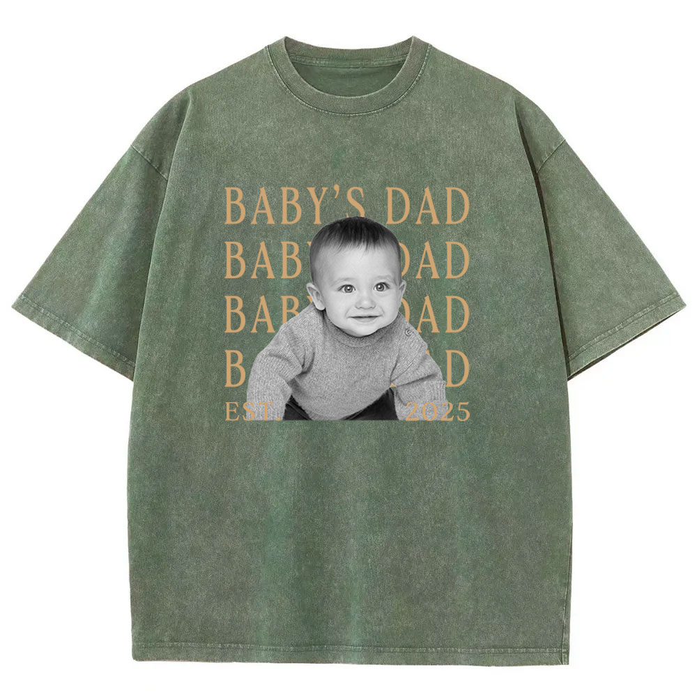 Custom Dad Vintage Photo Washed T-shirt