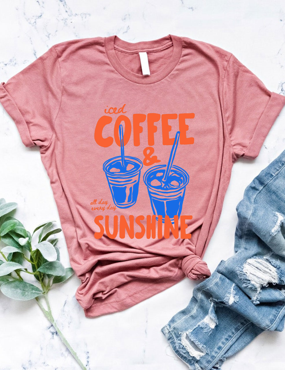 Iced Coffee and Sunshine Funny T-shirt