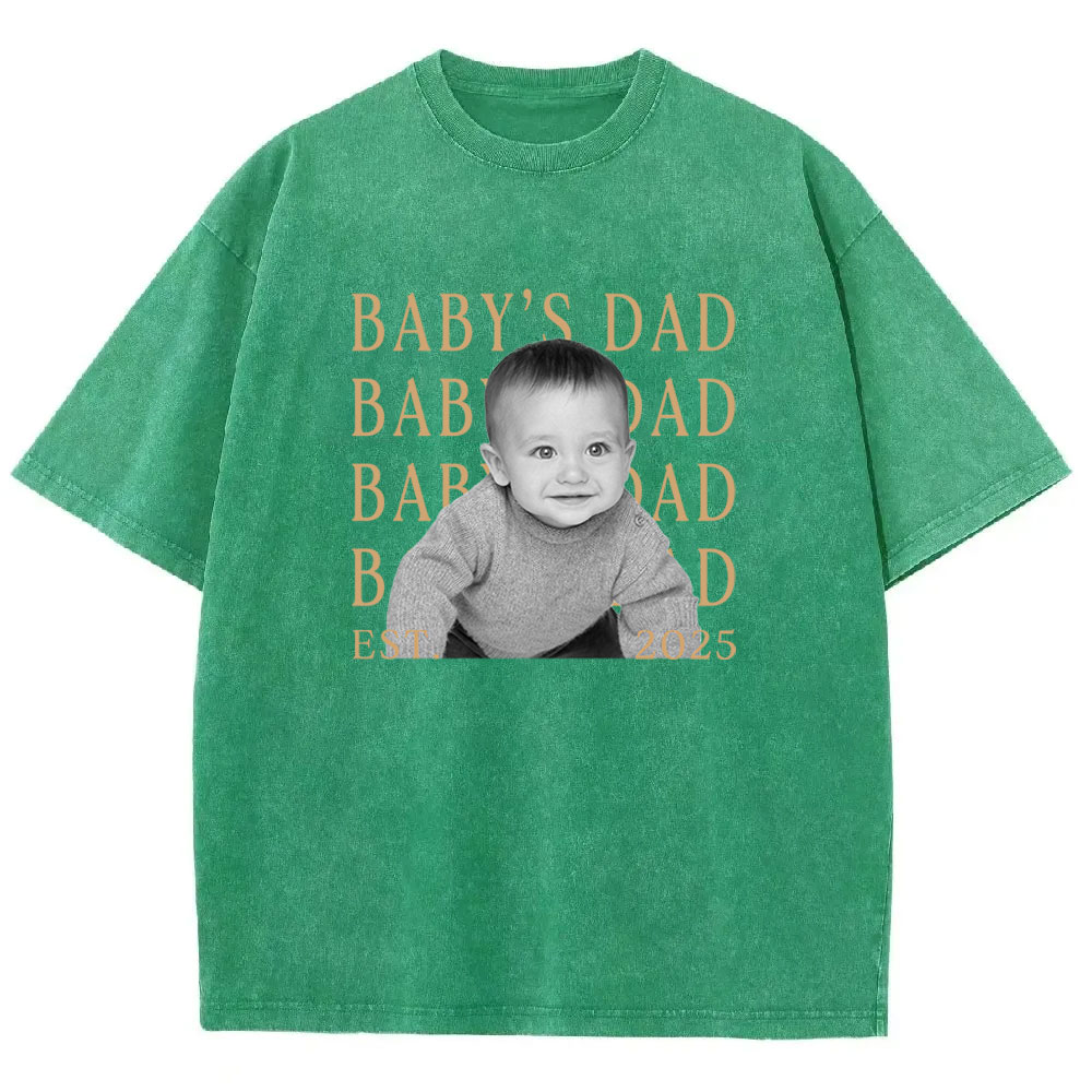 Custom Dad Vintage Photo Washed T-shirt