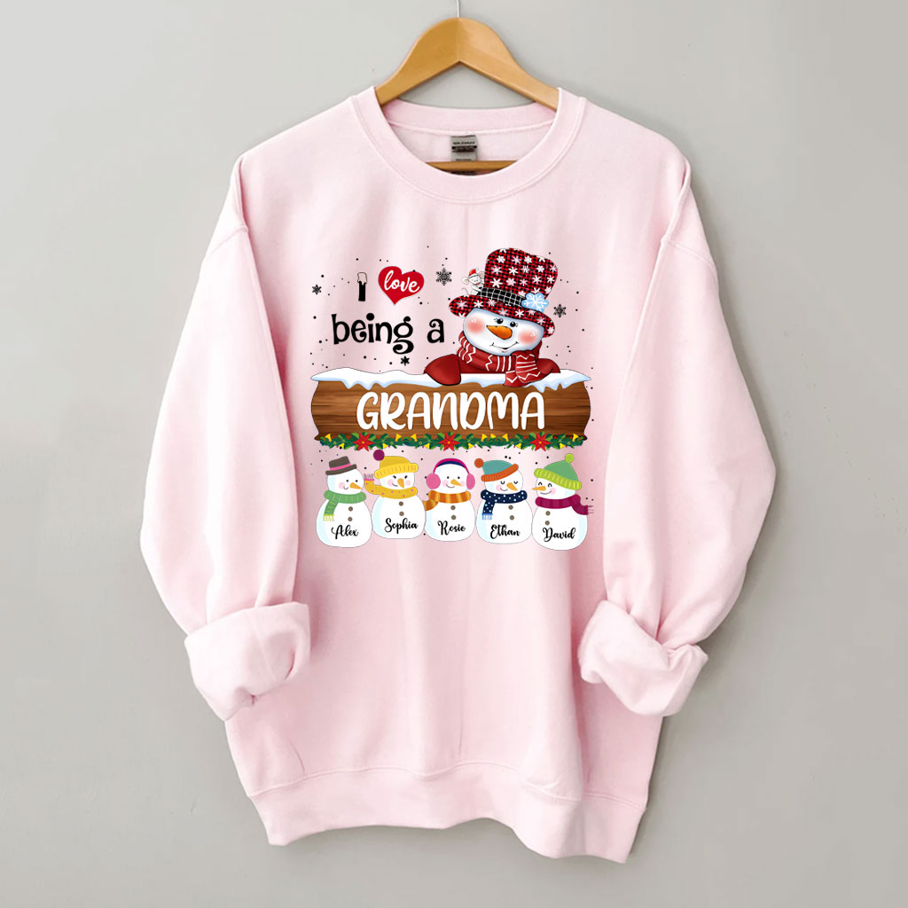 Personalized I Love Being Grandma Christmas Sweatshirt