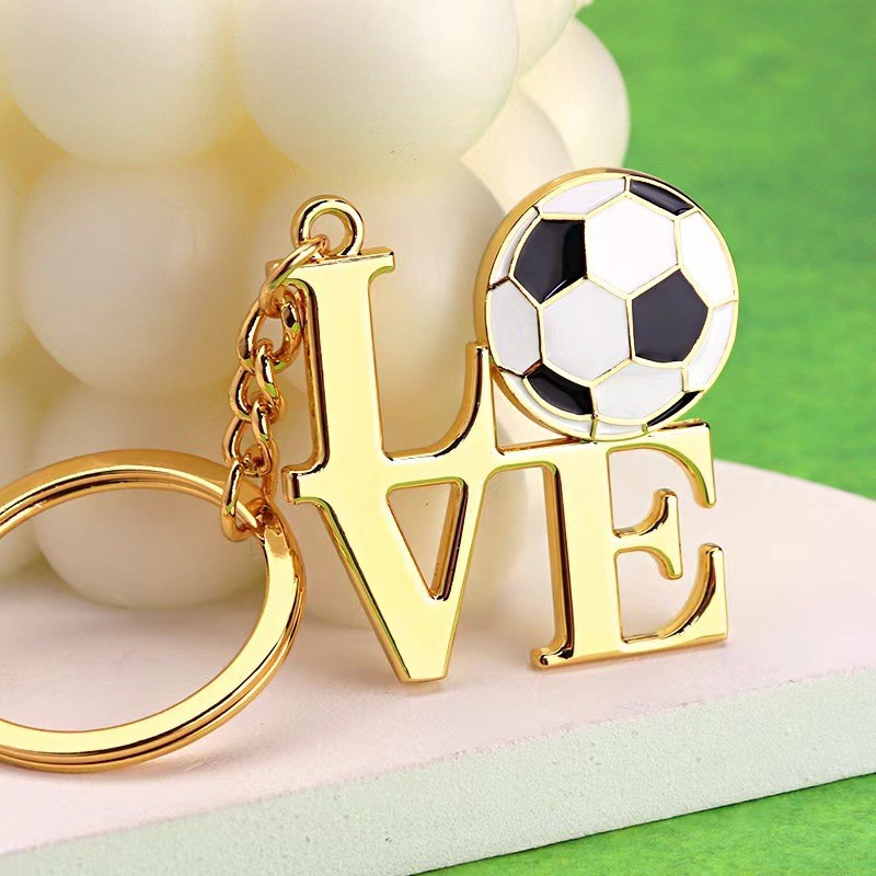Metal Bowling Ball Keychain Sports Meeting Badminton Soccer Gift Golf Pendant Tennis Table Tennis Key