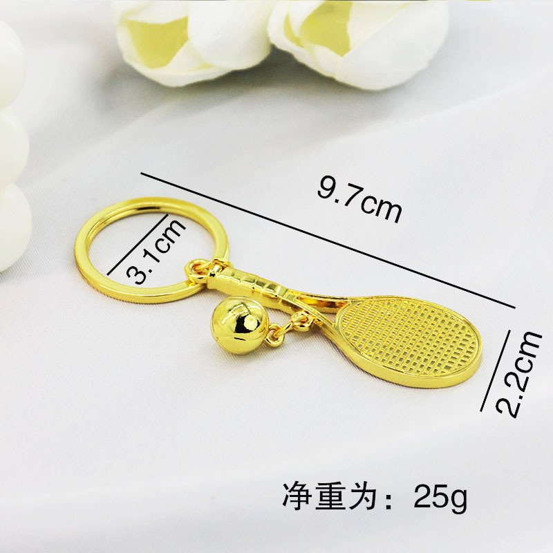 Metal Bowling Ball Keychain Sports Meeting Badminton Soccer Gift Golf Pendant Tennis Table Tennis Key