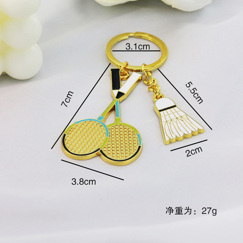 Metal Bowling Ball Keychain Sports Meeting Badminton Soccer Gift Golf Pendant Tennis Table Tennis Key